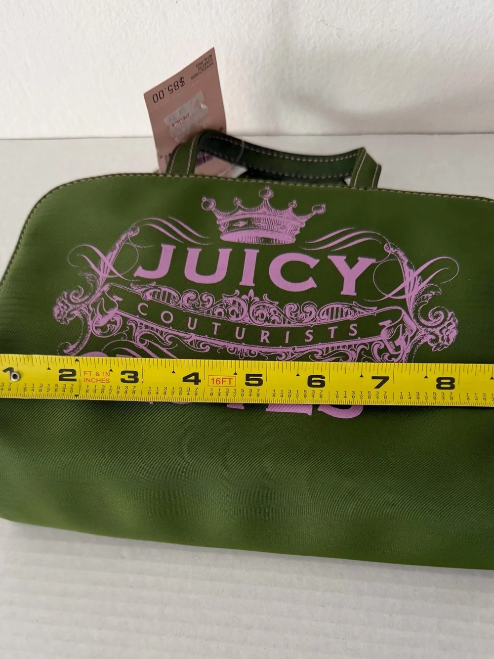 Y2K Juicy Couture Loves Cosmetic Bag Pouch Green Pink
